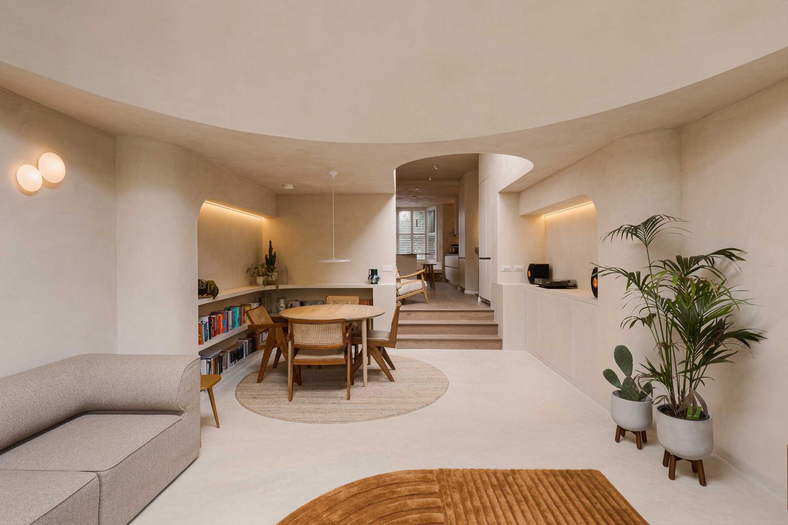 Smooth clay plaster in White WHI-03 at Dome House, London.